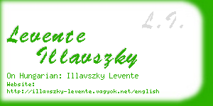 levente illavszky business card